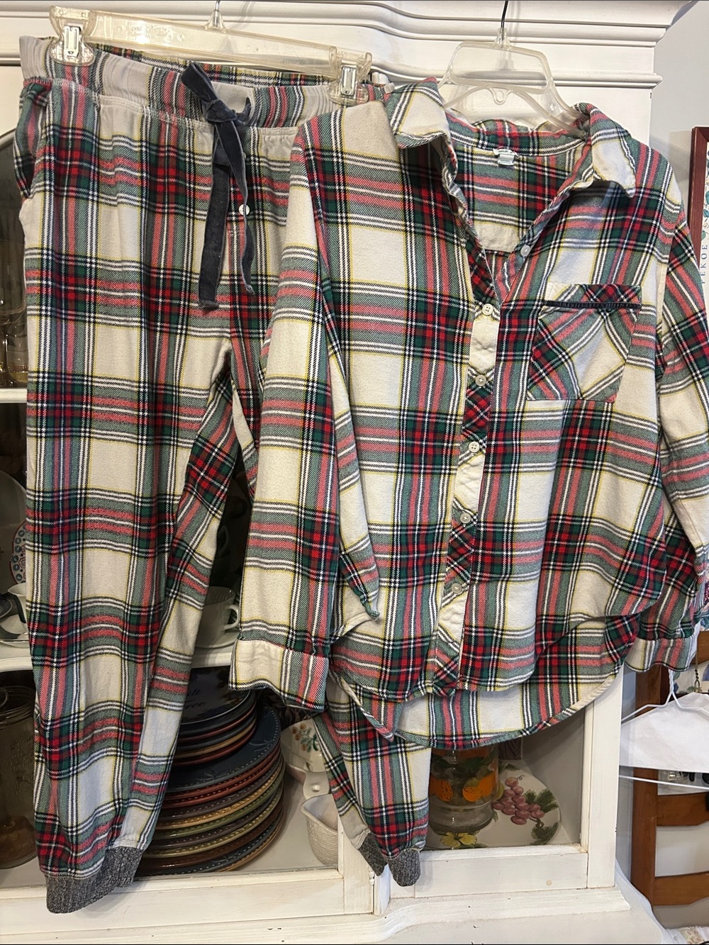 Aerie cotton flannel plaid pajama set